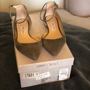 Jimmy choo. Olive colored flats.